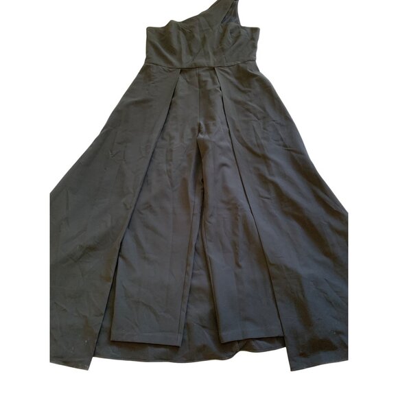 New Julia Jordan Black One-Shoulder Jumpsuit Walk Through Gown Size 16 RHH10567 - Picture 10 of 16